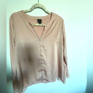 Pink Worthington Blouse with Pleated Sleeves